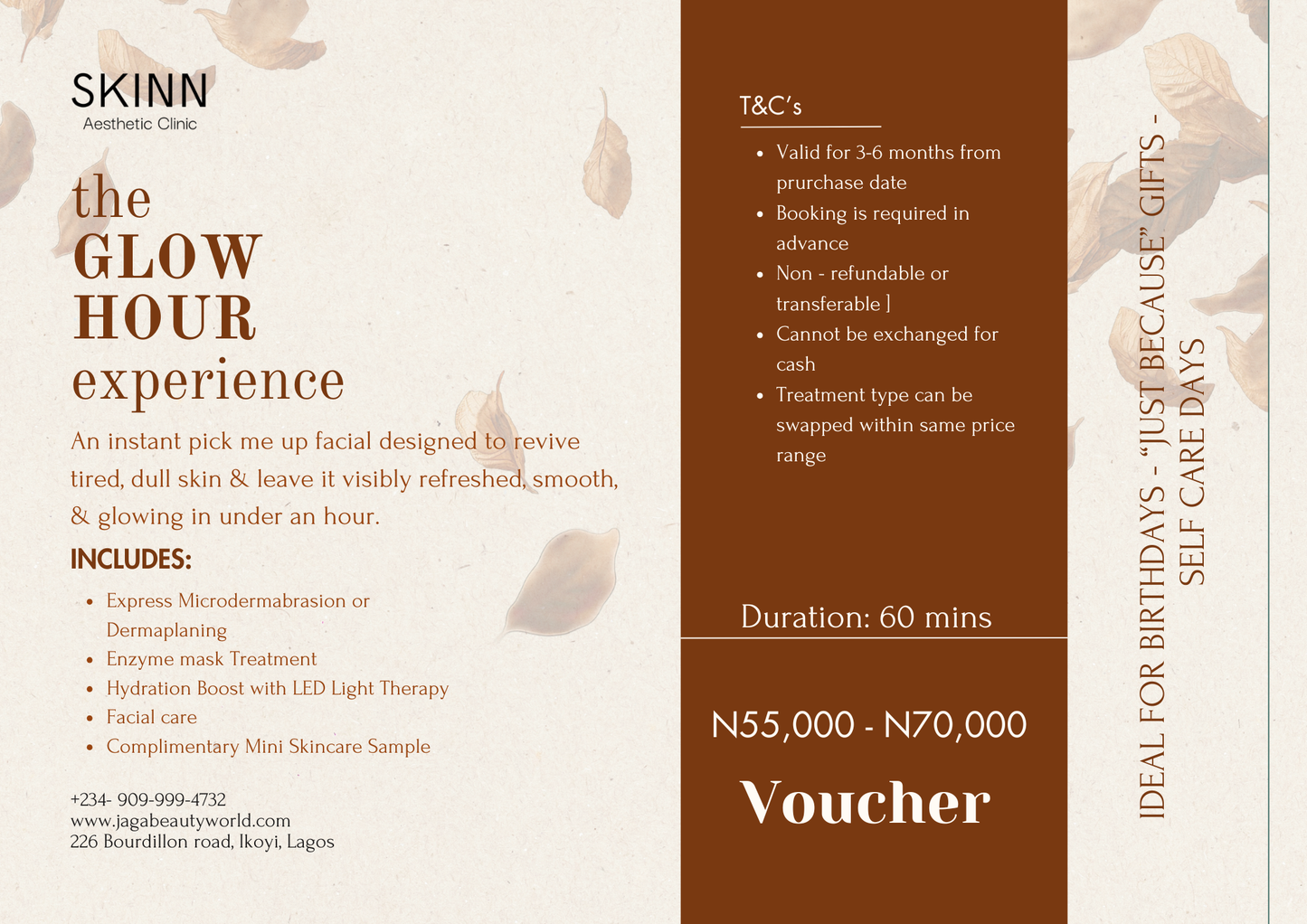The GLOW HOUR experience Gift Voucher