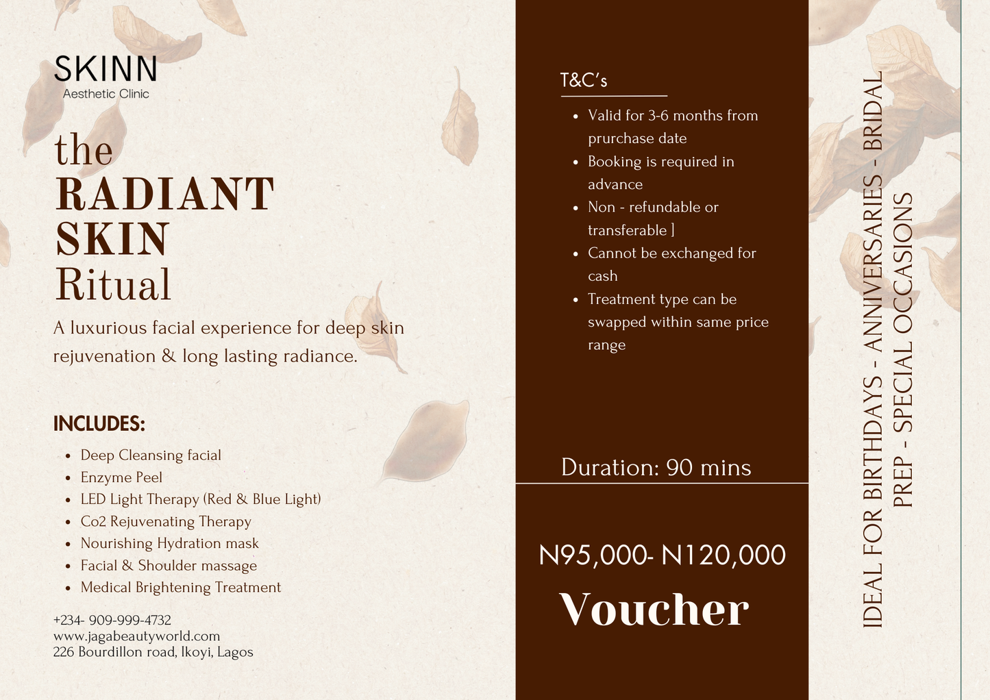 The RADIANT SKIN ritual Gift Voucher